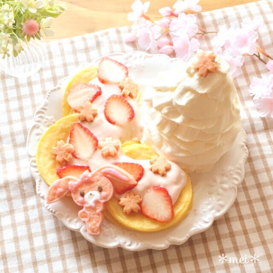 ぼんぼんりぼんの桜いっぱいパンケーキ♡